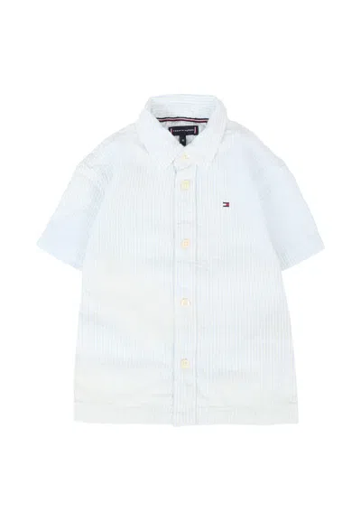 Tommy Hilfiger Babies' Light Blue Shirt For Boy With Flag