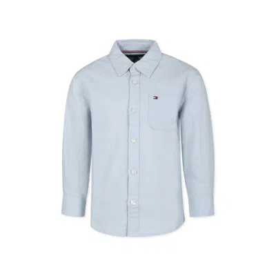 Tommy Hilfiger Kids' Light Blue Shirt For Boy With Flag