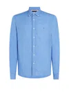 Tommy Hilfiger Light Blue Shirt With Logo In Azzurro Blu E Verdi