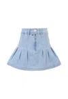 Tommy Hilfiger Light Blue Skirt For Girl With Flag In Blue