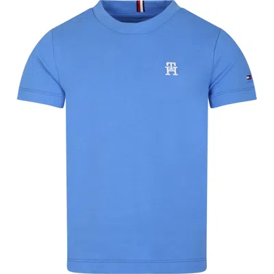 Tommy Hilfiger Kids' Light Blue T-shirt For Boy With Logo