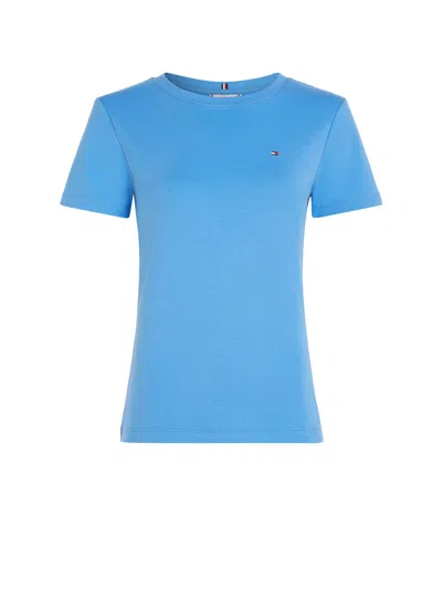 Tommy Hilfiger Light Blue T-shirt With Mini Logo In Blue Spell