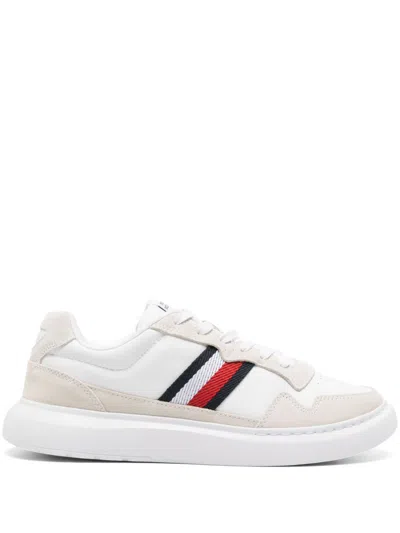 Tommy Hilfiger Light Cupsole Leather Sneakers In Weiss