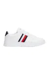 Tommy Hilfiger Essential Supercup Mens Striped Leather Trainers In White