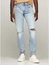Tommy Hilfiger Light Wash Distressed Slim Fit Jean In Light Wash
