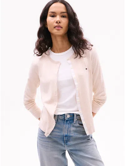 Tommy Hilfiger Lightweight Cardigan In Beige Heather