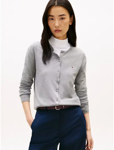 Tommy Hilfiger Lightweight Cardigan In Gray