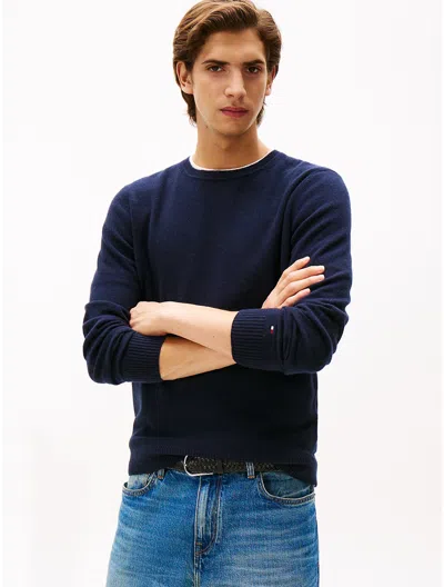 Tommy Hilfiger Lightweight Cashmere Crewneck Sweater In Blue