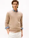 Tommy Hilfiger Lightweight Cashmere Crewneck Sweater In Brown