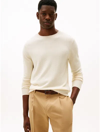 Tommy Hilfiger Lightweight Cashmere Crewneck Sweater In White