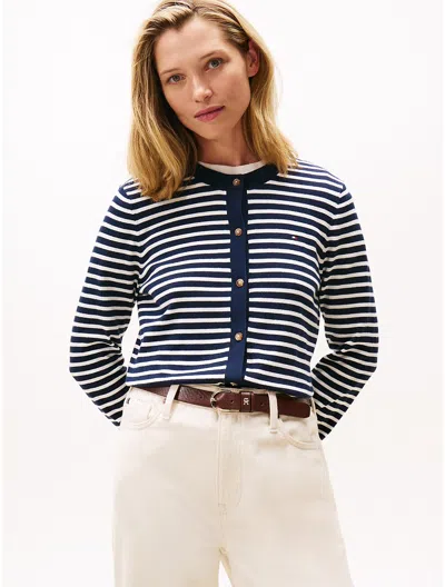 Tommy Hilfiger Lightweight Cotton Cardigan In Blue