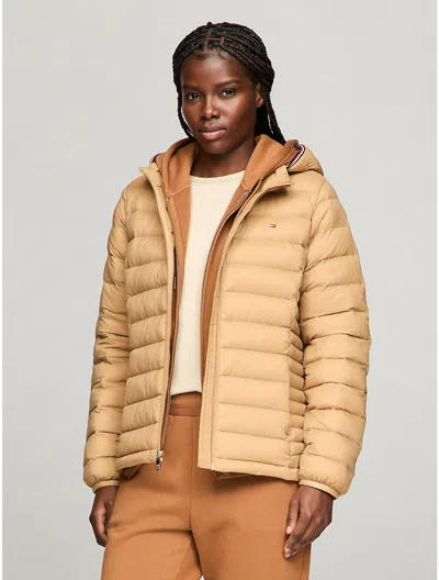 Tommy Hilfiger Lightweight Hooded Puffer Jacket In Champagne Toast