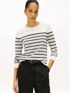 Tommy Hilfiger Lightweight Stripe Crewneck Sweater In White