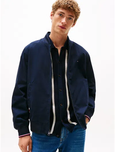 Tommy Hilfiger Lightweight Twill Bomber In Blue