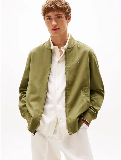 Tommy Hilfiger Lightweight Twill Bomber In Green
