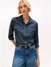 Tommy Hilfiger Lightweight Utility Shirt In Blue
