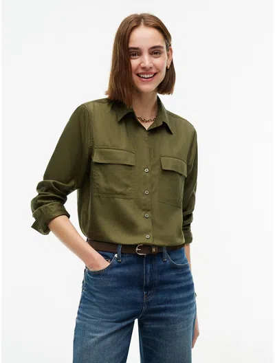 Tommy Hilfiger Lightweight Utility Shirt In Green