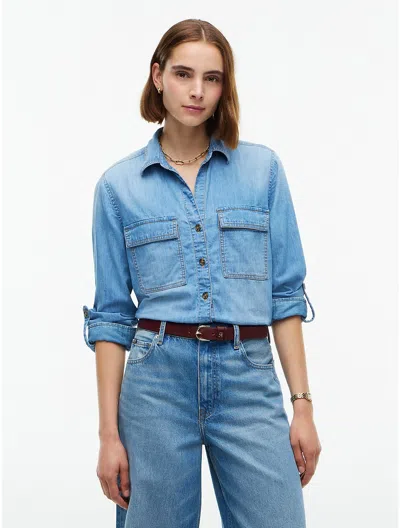 Tommy Hilfiger Lightweight Utility Shirt In Blue