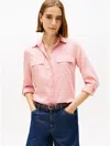 Tommy Hilfiger Lightweight Utility Shirt In Pink