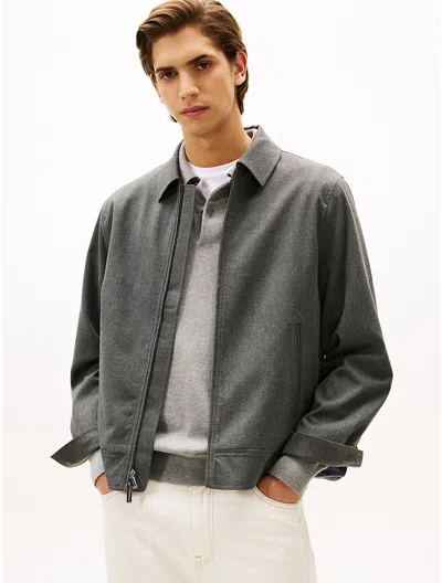 Tommy Hilfiger Lightweight Zip Ivy Jacket In Gray