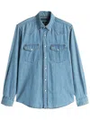 Tommy Hilfiger Western Denim Shirt Chest Pockets In Blue