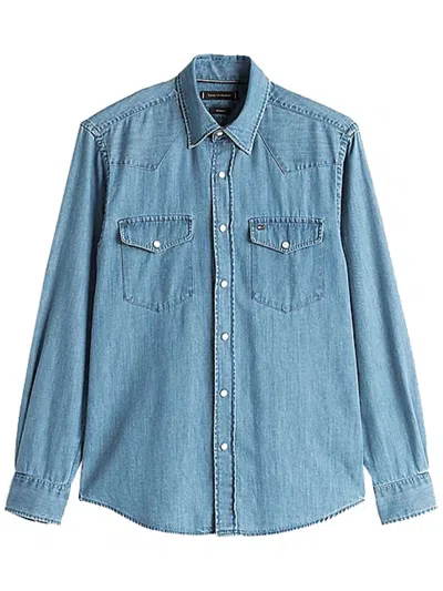 Tommy Hilfiger Lightwht Western Denim Shirt Clothing In Blue