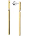 Tommy Hilfiger Linear Logo Bar Drop Earrings In Gold