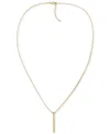Tommy Hilfiger Linear Logo Bar Necklace, 26" + 2" Extender In Gold
