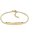 Tommy Hilfiger Linear Logo Plaque Chain Bracelet In Gold