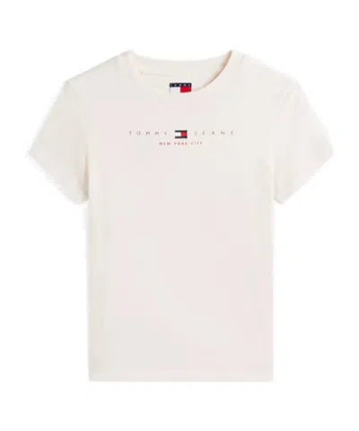 Tommy Hilfiger Linear Logo Slim T-shirt In Neutral