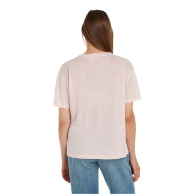 Tommy Hilfiger Linen Blend T-shirt In Pink