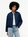 Tommy Hilfiger Linen Bomber Jacket In Blue