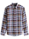 Tommy Hilfiger Linen Check Shirt With Chest Pocket In Multicolour