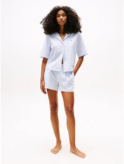 Tommy Hilfiger Linen In Multi Stripes Blue Spell