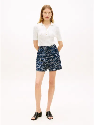 Tommy Hilfiger Linen Pull In Blue