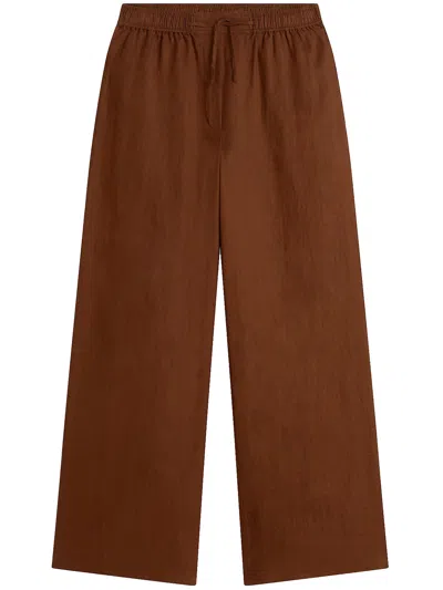 Tommy Hilfiger Linen Pull-on Pants In Brown