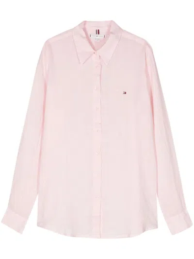 Tommy Hilfiger Linen Shirt In Pink