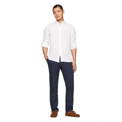 Tommy Hilfiger Men's Pigment-dyed Button-down Long Sleeve Shirt In Optic White
