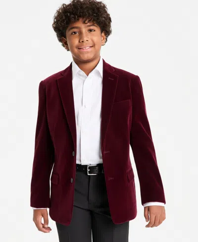 Tommy Hilfiger Kids' Little & Big Boys Velvet Sport Coat In Burgundy