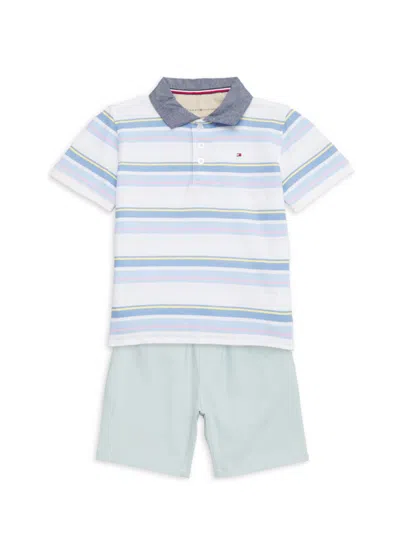 Tommy Hilfiger Babies' Little Boy's 2-piece Striped Polo Shirt & Shorts Set