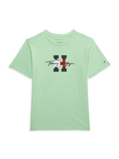 Tommy Hilfiger Kids' Little Boy's Graphic T Shirt In Green Ash