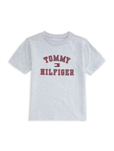 Tommy Hilfiger Kids' Little Boy's Logo Crewneck Tee In Grey Heather