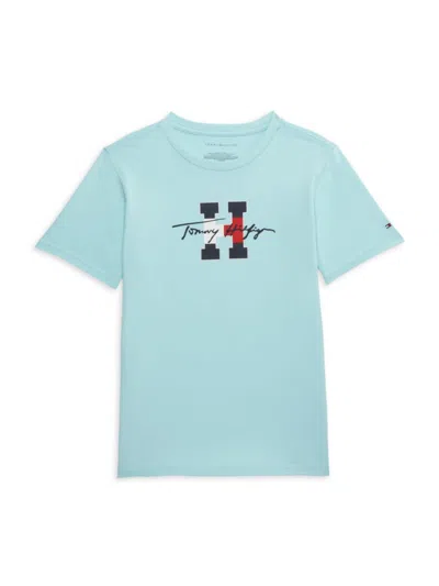 Tommy Hilfiger Kids' Little Boy's Script Logo Tee In Light Blue