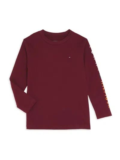 Tommy Hilfiger Kids' Little Boy's Tomas Long Sleeve T-shirt In Wine
