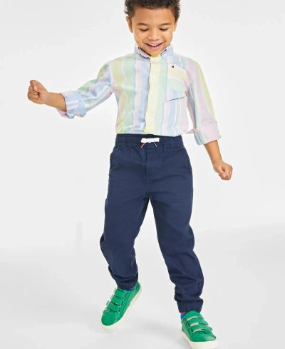Tommy Hilfiger Kids' Little Boys Clark Pull-on Jogger Pants In Navy Blazer