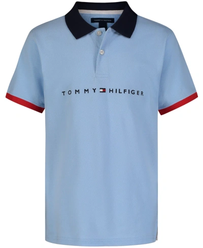 Tommy Hilfiger Kids' Little Boys Short Sleeve Tomas Polo Shirt In Chambray Blue