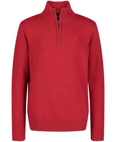 TOMMY HILFIGER TODDLER AND LITTLE BOYS SOLID 1/4 ZIP SWEATER
