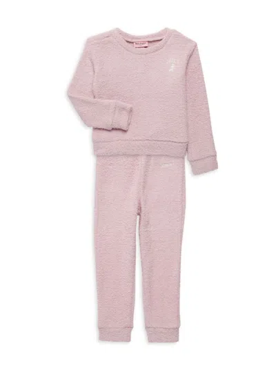 Tommy Hilfiger Kids' Little Girl's 2-piece Bouclé Sweatshirt & Pants Set In Pink