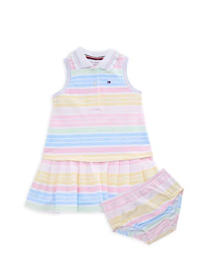 Tommy Hilfiger Babies' Little Girl's 2-piece Striped Dress & Bloomer Set In Neutral