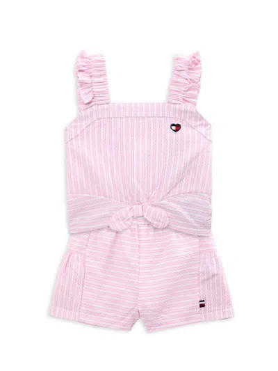 Tommy Hilfiger Babies' Little Girl's 2-piece Striped Top & Shorts Set In Pink
